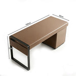 LUXORA Italian Minimalist Office Desk Sintered Stone/Wood Top Smart Power Storage 140/160cm for Study Home Office