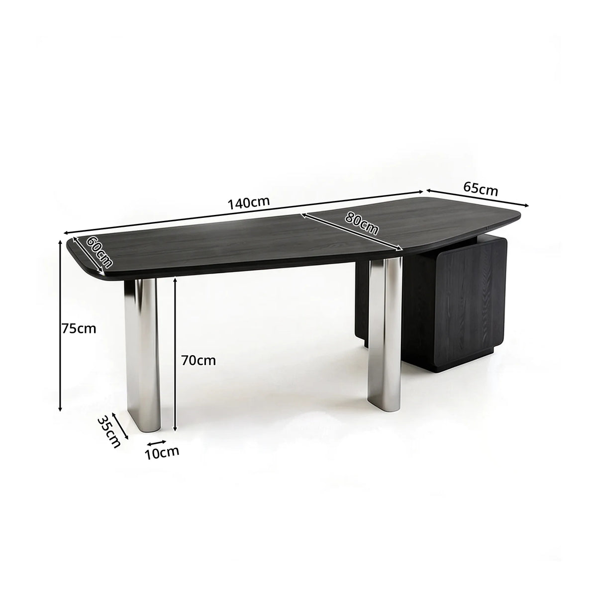LUXORA Modern Desk & Bookshelf System ENF Board Smart Power Storage 140/160cm for Study Home Office