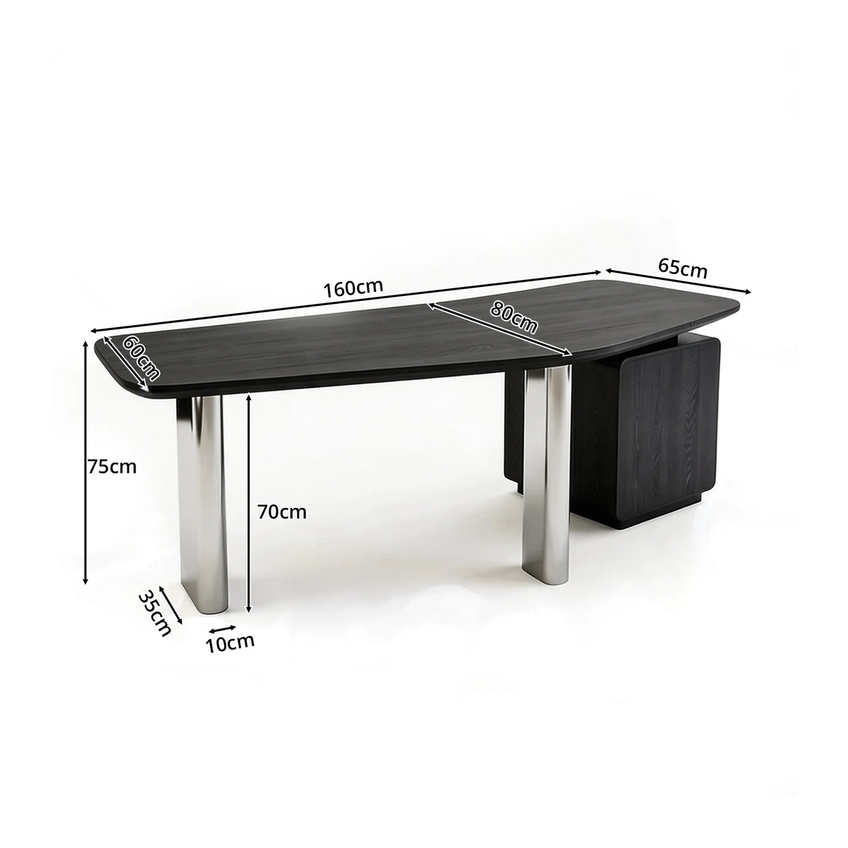 LUXORA Modern Desk & Bookshelf System ENF Board Smart Power Storage 140/160cm for Study Home Office