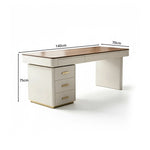 LUXORA Minimalist Home Office Desk Walnut Veneer Side Cabinet Silent Drawers 140/160cm for Study Office Workspace