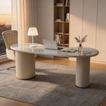 LUXORA Minimalist Home Office Desk E0 Board Steel Frame Large Storage 140/160cm for Study Office Workspace