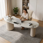 LUXORA Minimalist Home Office Desk E0 Board Steel Frame Large Storage 140/160cm for Study Office Workspace