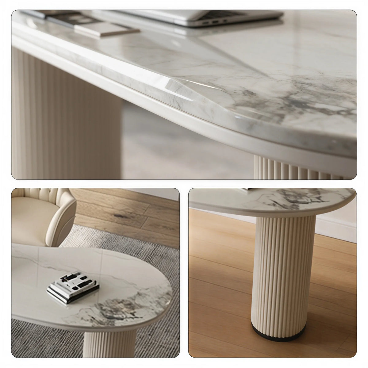 LUXORA Minimalist Home Office Desk E0 Board Steel Frame Large Storage 140/160cm for Study Office Workspace