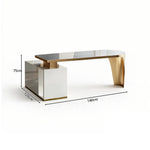 LUXORA Minimalist Office Desk Heat-Resistant Stone Top Cable Management 140/160cm for Study Office Workspace