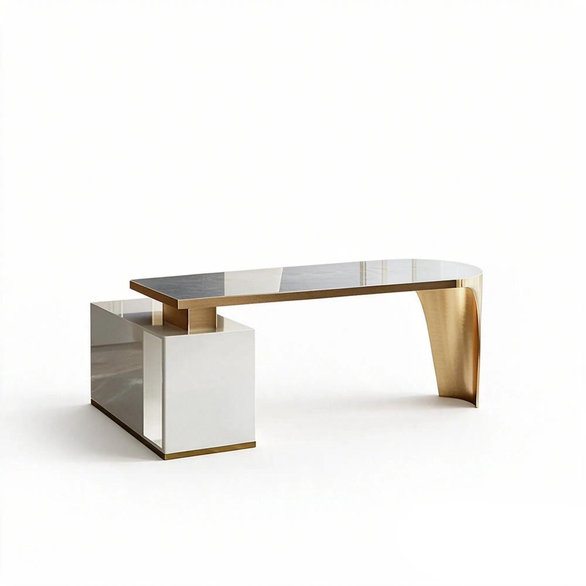 LUXORA Minimalist Office Desk Heat-Resistant Stone Top Cable Management 140/160cm for Study Office Workspace