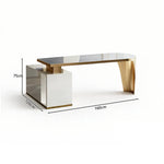 LUXORA Minimalist Office Desk Heat-Resistant Stone Top Cable Management 140/160cm for Study Office Workspace