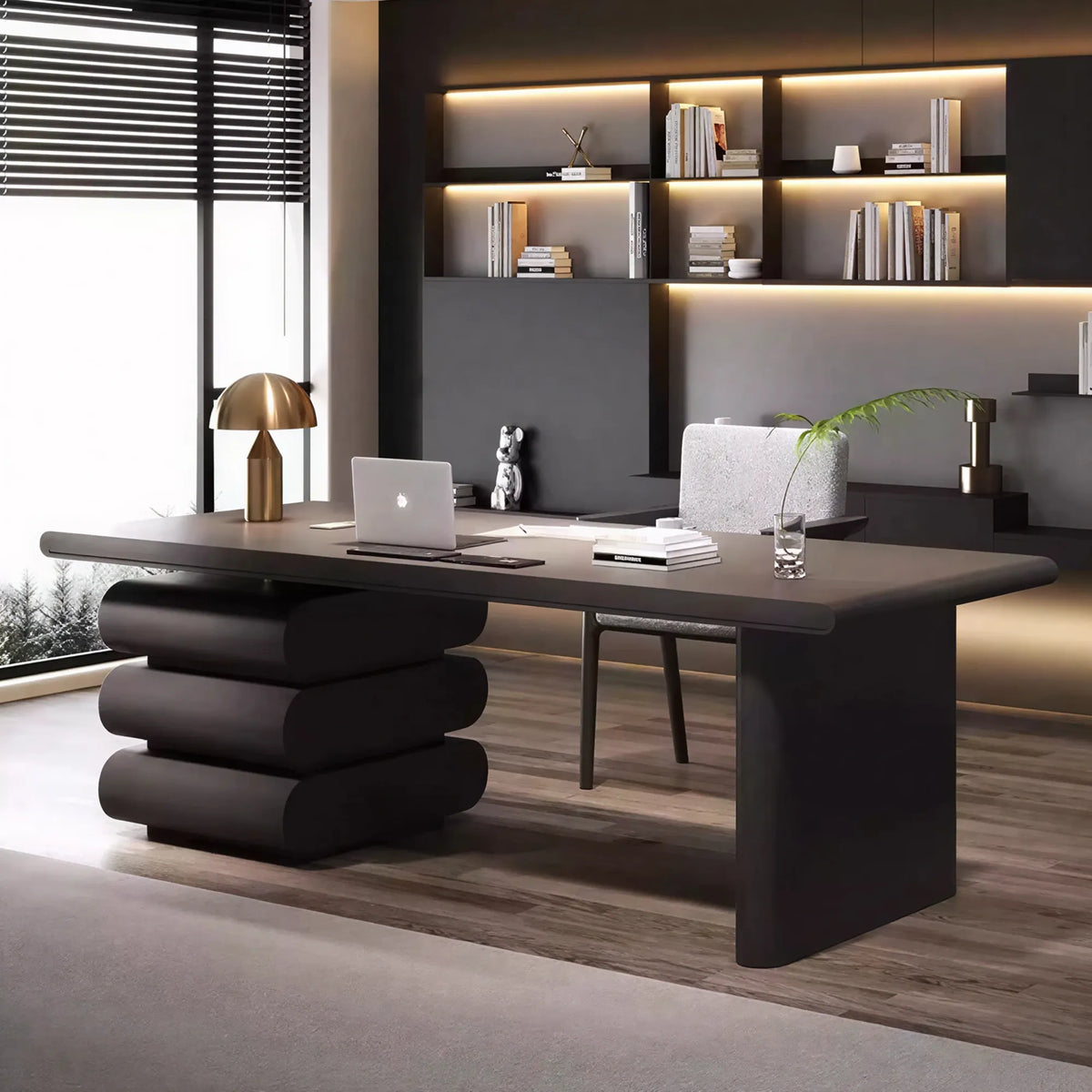 LUXORA Home Office Desk Smart Power Large Storage Steel Frame 140/160cm for Study Bedroom Workspace