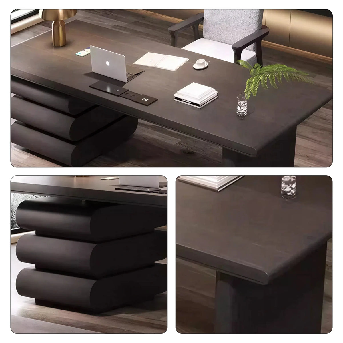 LUXORA Home Office Desk Smart Power Large Storage Steel Frame 140/160cm for Study Bedroom Workspace