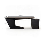LUXORA Modern Multifunctional Desk ENF Board Smoked Wood Smart Power Storage 140/160cm for Study Home Office