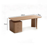 LUXORA Modern Executive Desk Sintered Stone FAS Ash Wood Hidden Storage for Office Study Reading Room