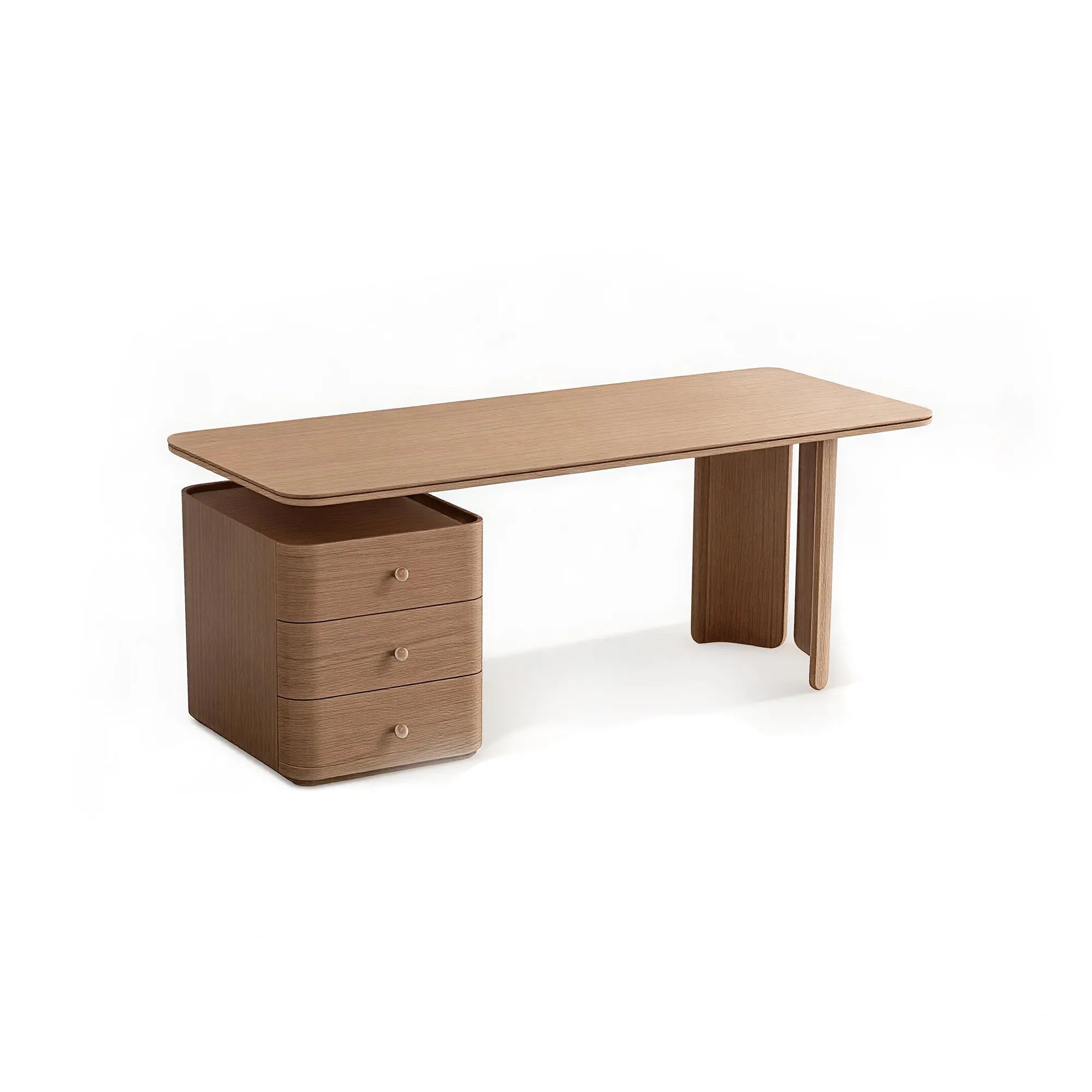 LUXORA Modern Executive Desk Sintered Stone FAS Ash Wood Hidden Storage for Office Study Reading Room