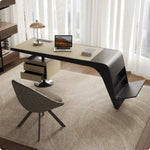 LUXORA Modern Minimalist Desk Wood Grain Finish Large Storage Cable Management for Study Home Office