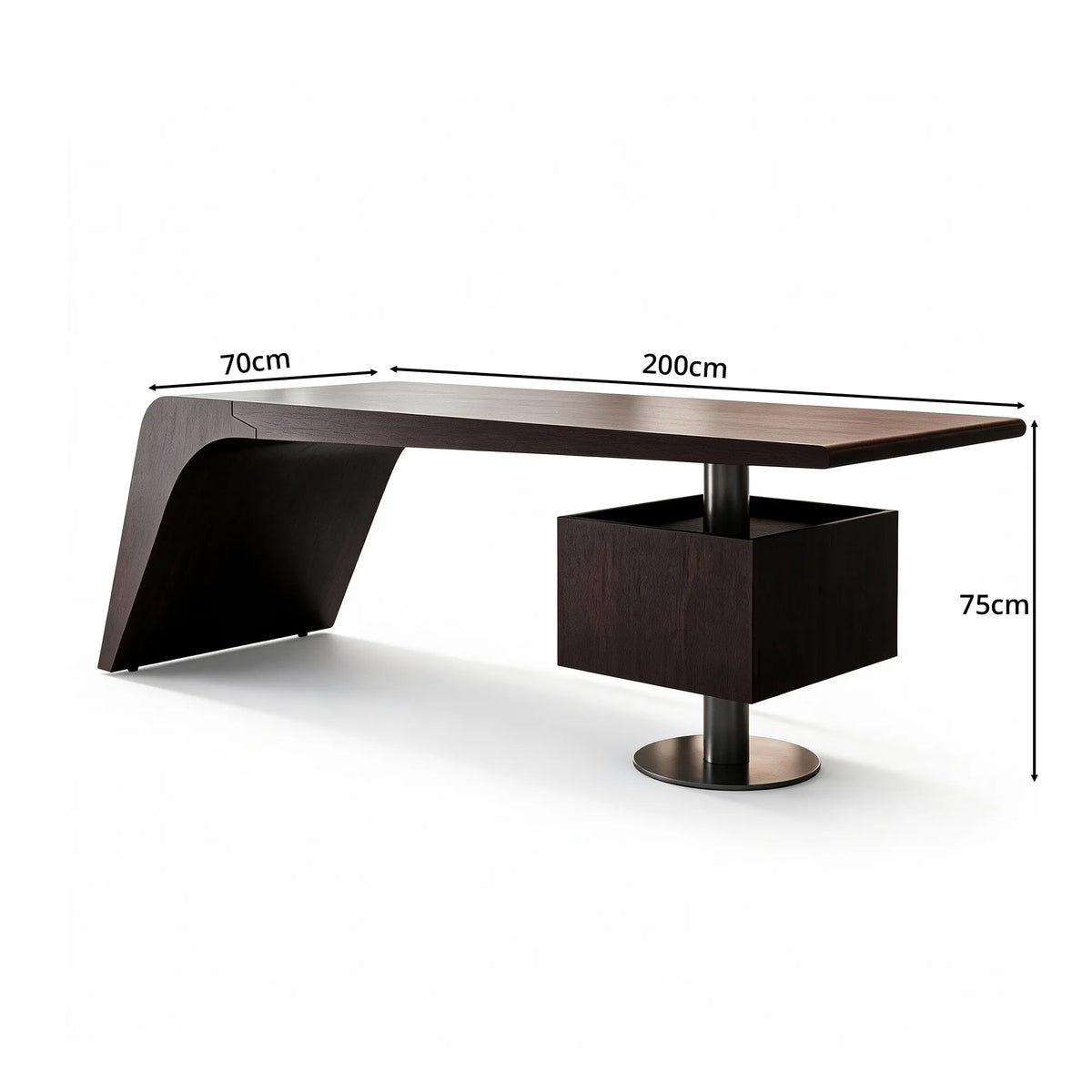 LUXORA Modern Minimalist Desk Wood Grain Finish Large Storage Cable Management for Study Home Office