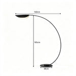 LIVARA Modern Arc Floor Lamp with Curved Arm and Adjustable Dome Shade for Living Room Bedroom - Black