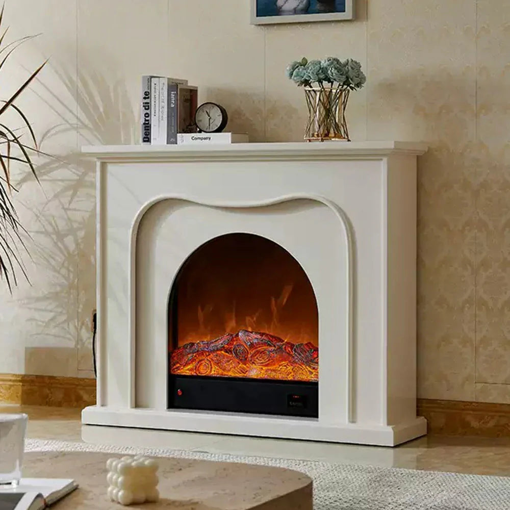 LIVARA 120cm Effect, Dual Frame, TV Cabinet Solid Flame 3D Options, Fireplace with Wood - Design Electric Functional Core Elegant Storage