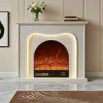 LIVARA 120cm Effect, Dual Frame, TV Cabinet Solid Flame 3D Options, Fireplace with Wood - Design Electric Functional Core Elegant Storage