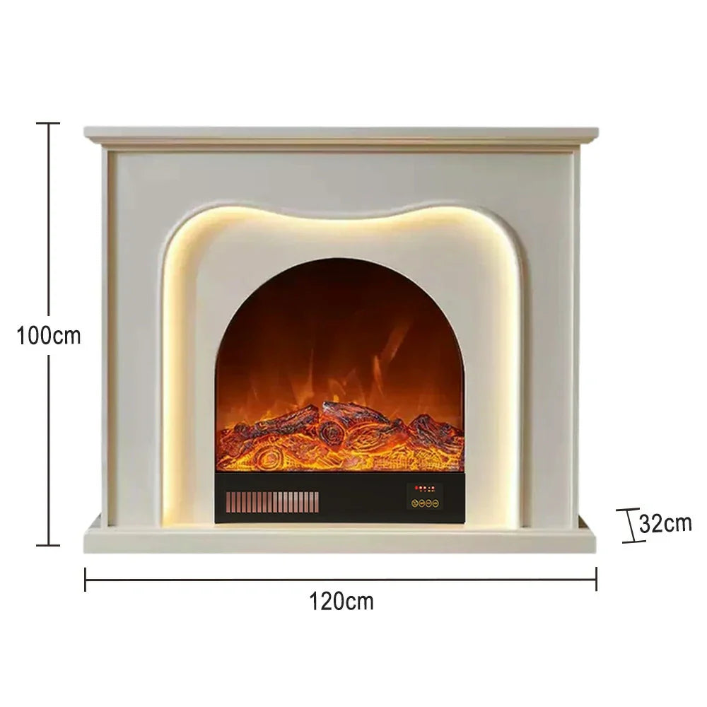 LIVARA 120cm Effect, Dual Frame, TV Cabinet Solid Flame 3D Options, Fireplace with Wood - Design Electric Functional Core Elegant Storage