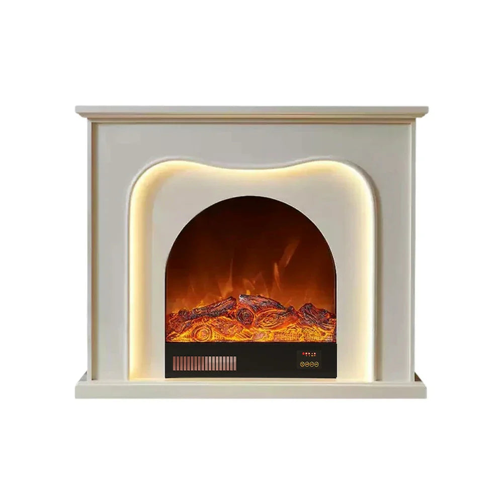 LIVARA 120cm Effect, Dual Frame, TV Cabinet Solid Flame 3D Options, Fireplace with Wood - Design Electric Functional Core Elegant Storage