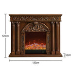 LIVARA 150cm Control, - Solid Electric Wood Functional Remote - 3D Cabinet Frame, Realistic Options, TV Storage Flame Fireplace Dual Core Effect, Flame, Brown