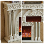 LIVARA 150cm Dual Core Functional Remote Electric Flame Storage - Flame, - TV Cabinet Options, Solid Effect, 3D Frame, Realistic Control, Wood Fireplace White