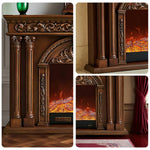 LIVARA 150cm Control, - Solid Electric Wood Functional Remote - 3D Cabinet Frame, Realistic Options, TV Storage Flame Fireplace Dual Core Effect, Flame, Brown