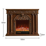 LIVARA 150cm Control, - Solid Electric Wood Functional Remote - 3D Cabinet Frame, Realistic Options, TV Storage Flame Fireplace Dual Core Effect, Flame, Brown