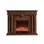 LIVARA 150cm Control, - Solid Electric Wood Functional Remote - 3D Cabinet Frame, Realistic Options, TV Storage Flame Fireplace Dual Core Effect, Flame, Brown