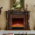 LIVARA 150cm Fireplace Flame 3D TV - Options, - Remote Control, Realistic Dual Effect, Core Cabinet Wood Flame, Solid Electric Functional Storage Frame, Brown