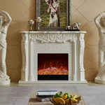 LIVARA 150cm Frame, 3D Flame, Options, Storage Electric Functional Wood - Effect, Realistic Solid Fireplace Remote Dual Core Cabinet TV Control, Flame White