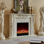 LIVARA 150cm Frame, 3D Flame, Options, Storage Electric Functional Wood - Effect, Realistic Solid Fireplace Remote Dual Core Cabinet TV Control, Flame White