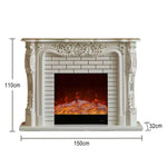 LIVARA 150cm Frame, 3D Flame, Options, Storage Electric Functional Wood - Effect, Realistic Solid Fireplace Remote Dual Core Cabinet TV Control, Flame White