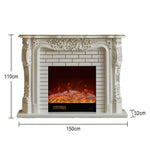 LIVARA 150cm Frame, 3D Flame, Options, Storage Electric Functional Wood - Effect, Realistic Solid Fireplace Remote Dual Core Cabinet TV Control, Flame White