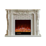 LIVARA 150cm Frame, 3D Flame, Options, Storage Electric Functional Wood - Effect, Realistic Solid Fireplace Remote Dual Core Cabinet TV Control, Flame White