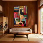 LUXORA Hand Soft 70/100/140cm Balanced Painting and Home Geometry Painted Abstract Gentle Refined Artwork Oil Brushstrokes for Combining Styling