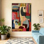 LUXORA Hand Soft 70/100/140cm Balanced Painting and Home Geometry Painted Abstract Gentle Refined Artwork Oil Brushstrokes for Combining Styling