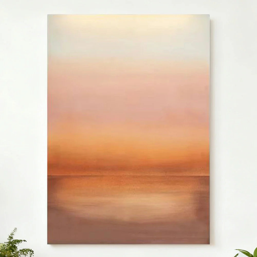 LUXORA Hand Canvas Composition Finish for Oil Abstract Minimalist and 70/100/140cm and Stylish Painted Painting Calm Smooth Subtle with Homes