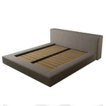 LUXORA Upholstered Support, with Bed - Edges Steel Frame Slat Fit Larch Wood Anti-Slip 150/180cm Soft Solid Mattress Padded Grey