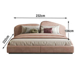 LUXORA Upholstered - Anti-Slip Headboard, Edges Support, Steel Bed Design Frame Wood Padded Velvet 150/180cm, Solid Larch Pink