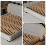 LUXORA Upholstered - Lamb Sponge, Bed 150/180cm, Frame Beech Padding Resilience Wood, High All-Round Fleece Grey