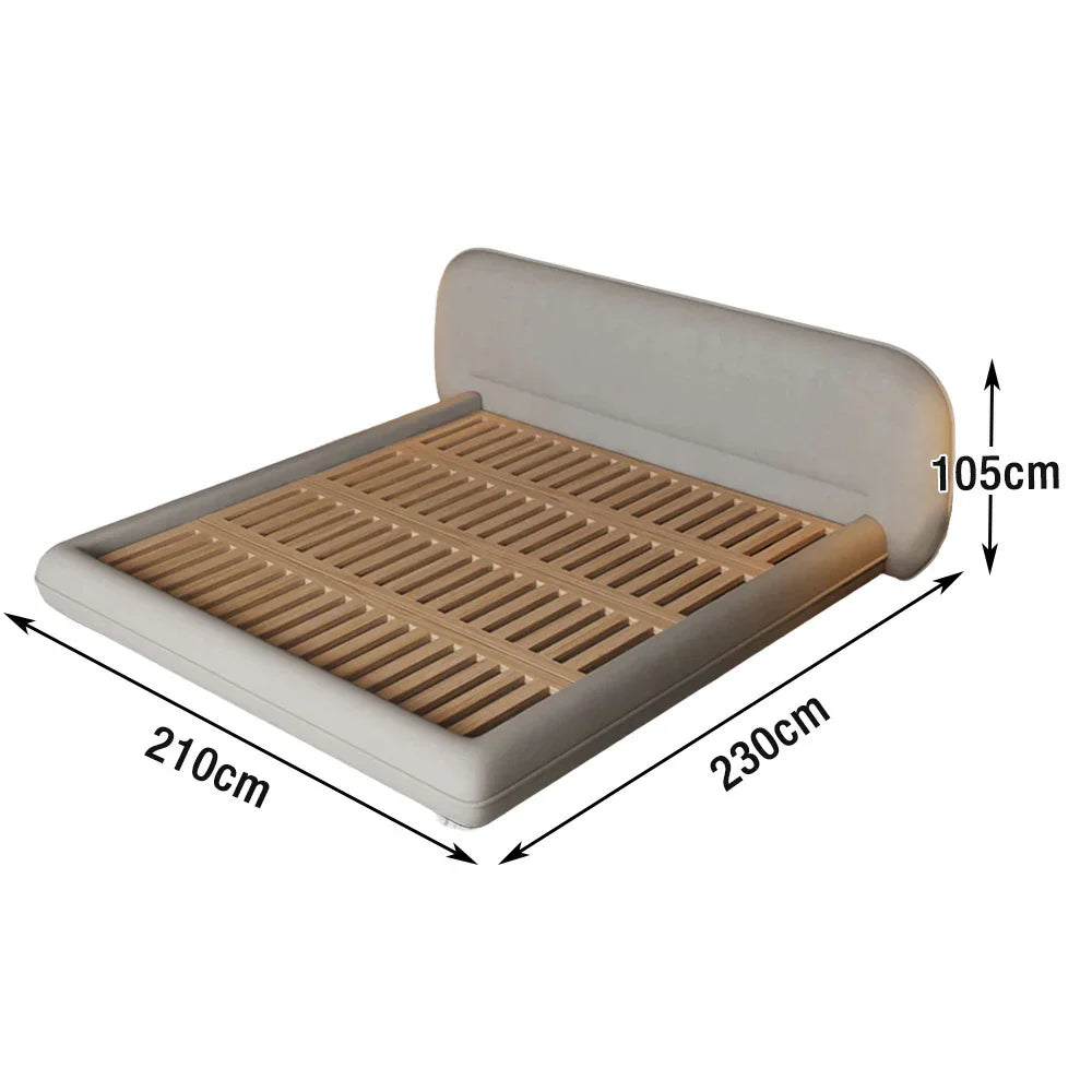 LUXORA Upholstered - Lamb Sponge, Bed 150/180cm, Frame Beech Padding Resilience Wood, High All-Round Fleece Grey