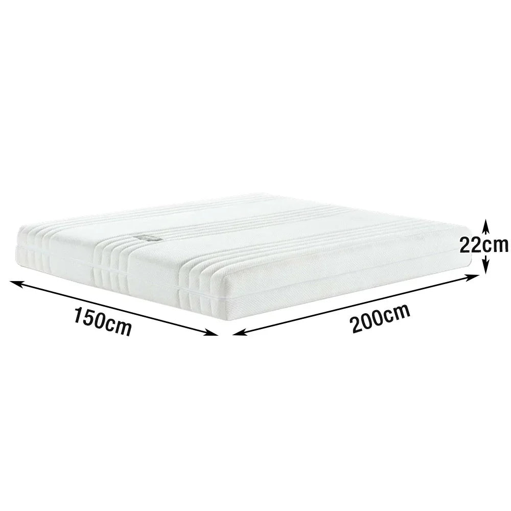 LUXORA Mattress Natural 7-Zone Comfort Pocket 150/180cm, Cover Spring, Breathable for Removable Latex - White