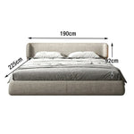 LUXORA Upholstered Sponge, 150/180cm, Fit Frame Anti-Slip - Italian Beech Bed Cotton-Linen Wood, High-Density Mattress Grey