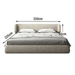 LUXORA Upholstered Sponge, 150/180cm, Fit Frame Anti-Slip - Italian Beech Bed Cotton-Linen Wood, High-Density Mattress Grey
