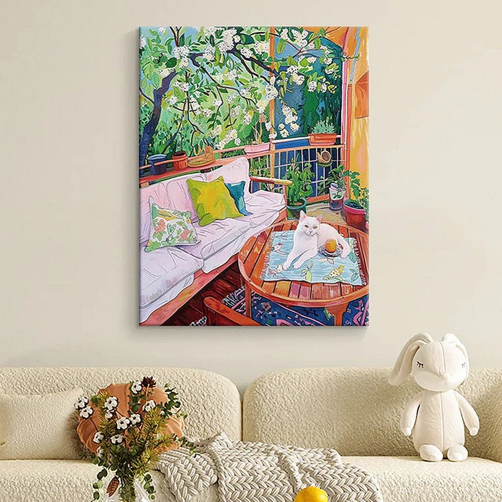 LUXORA 50/80/120cm Hand-Painted Oil Painting - Neutral Canvas Wall Art That Embodies Calm and Simple Home Design