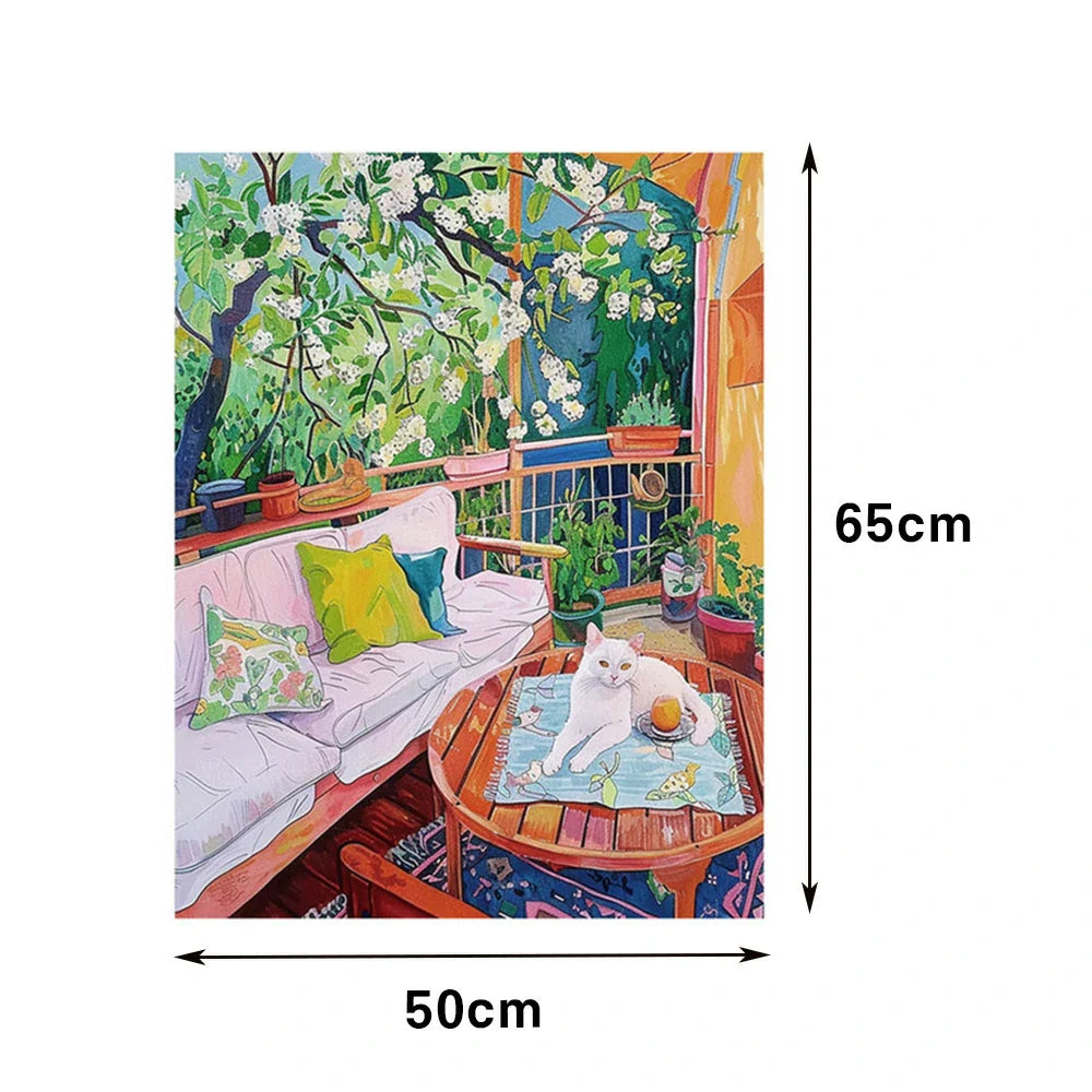 LUXORA 50/80/120cm Hand-Painted Oil Painting - Neutral Canvas Wall Art That Embodies Calm and Simple Home Design