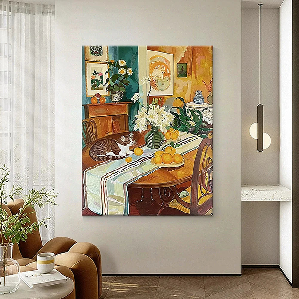 LUXORA 50/80/120cm Hand-Painted Oil Painting - Contemporary Abstract Painting with Soft Texture for Light Modern Spaces