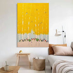 LUXORA 50/80/120cm Hand-Painted Oil Painting - Minimalist Design Painting Offering Clean Geometry and Balanced Neutral Tone