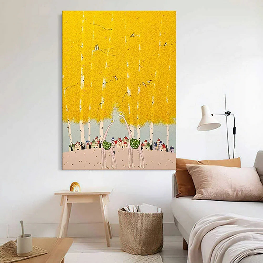 LUXORA 50/80/120cm Hand-Painted Oil Painting - Minimalist Design Painting Offering Clean Geometry and Balanced Neutral Tone