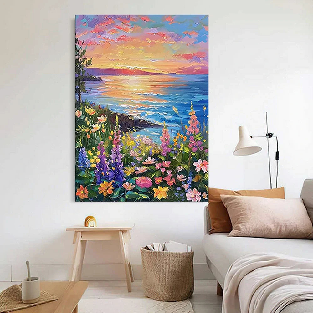 LUXORA 50/80/120cm Hand-Painted Oil Painting - Minimalist Neutral Artwork Perfect for Calm and Comfortable Living Rooms