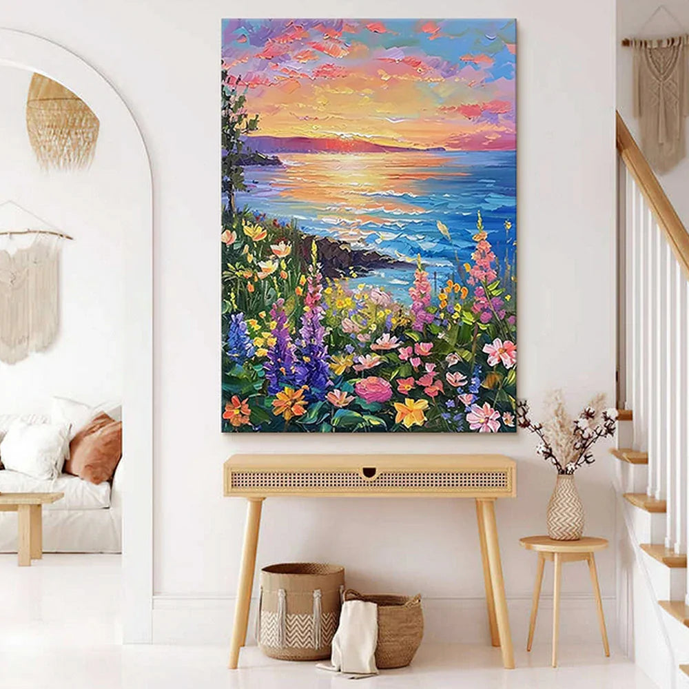 LUXORA 50/80/120cm Hand-Painted Oil Painting - Minimalist Neutral Artwork Perfect for Calm and Comfortable Living Rooms